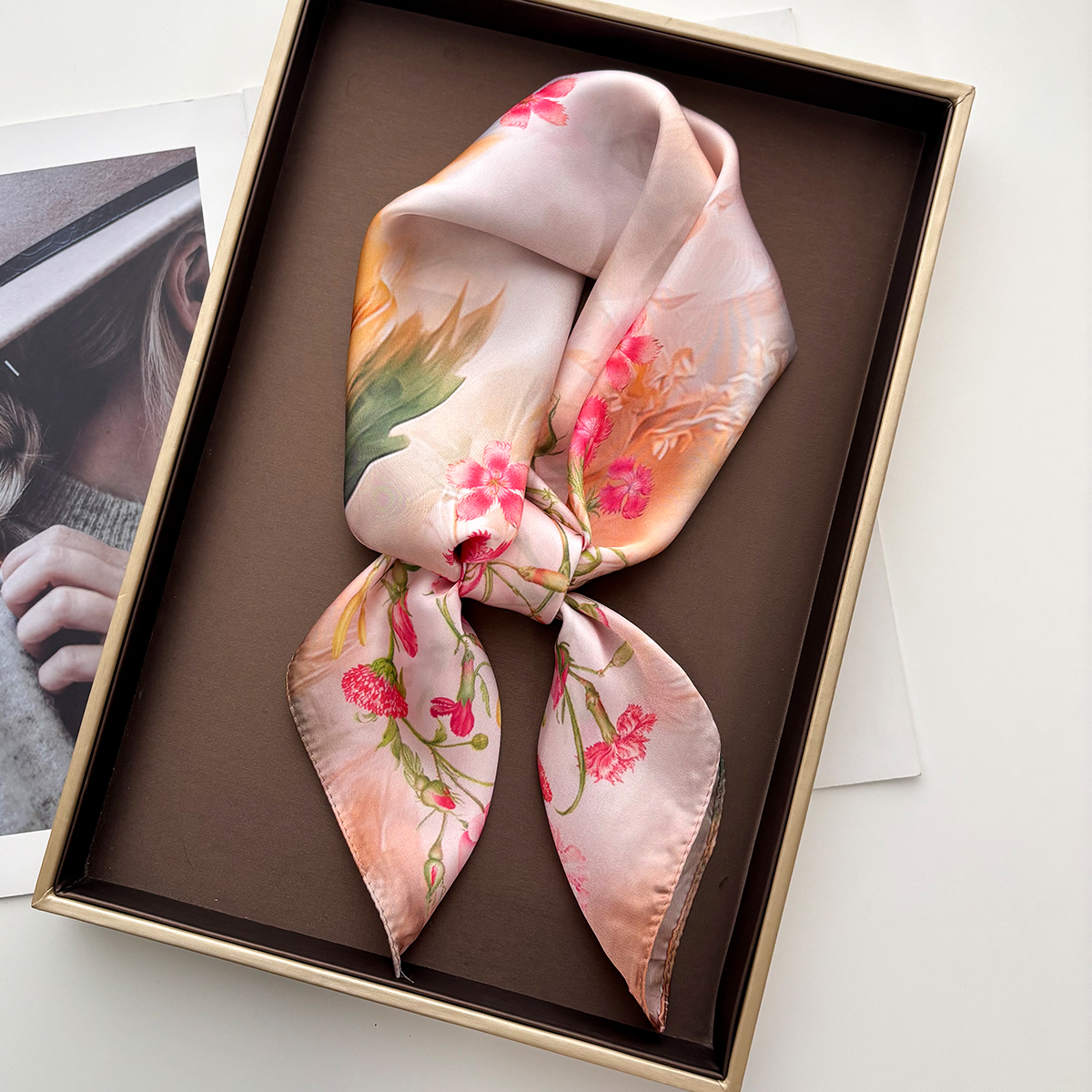 Scarf Silk Square - Luxury Square Scarf For Women Elegant