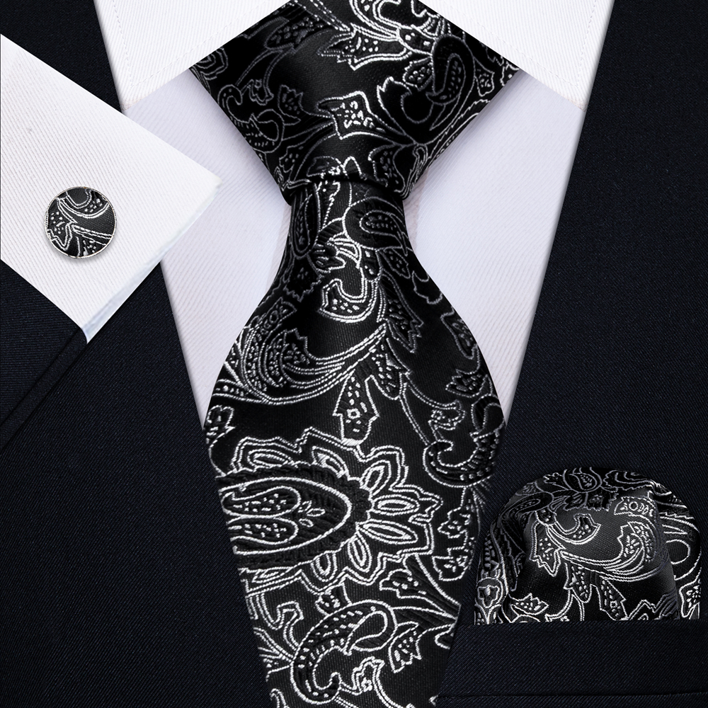 Men Black White Grey Ties Stri – обзор и цена Silk Tie Striped