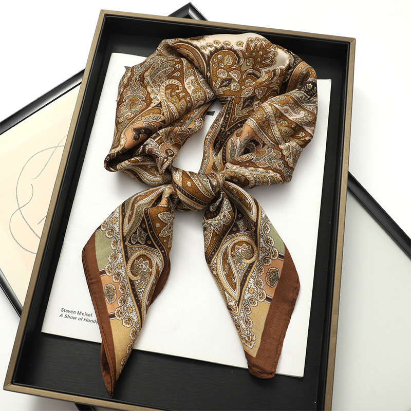 Bohemian Style Print Luxury Br – обзор и цена Silk Neck Scarf