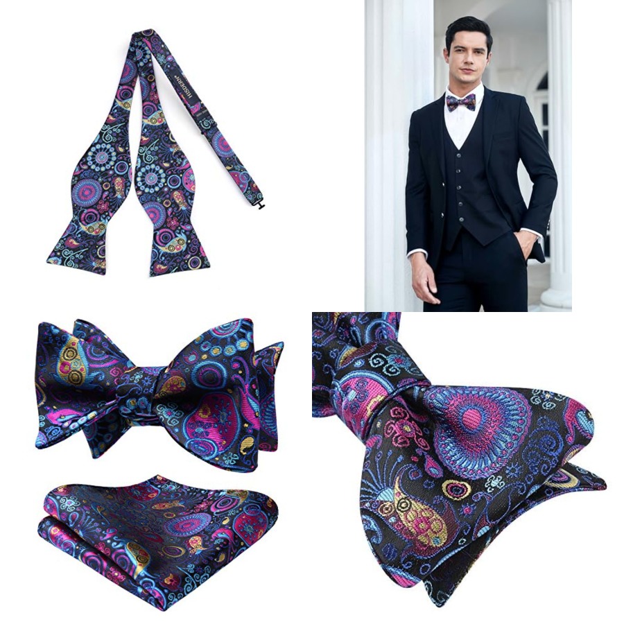 Bow Ties for Men Floral Bowtie – обзор и цена Pocket Square Set
