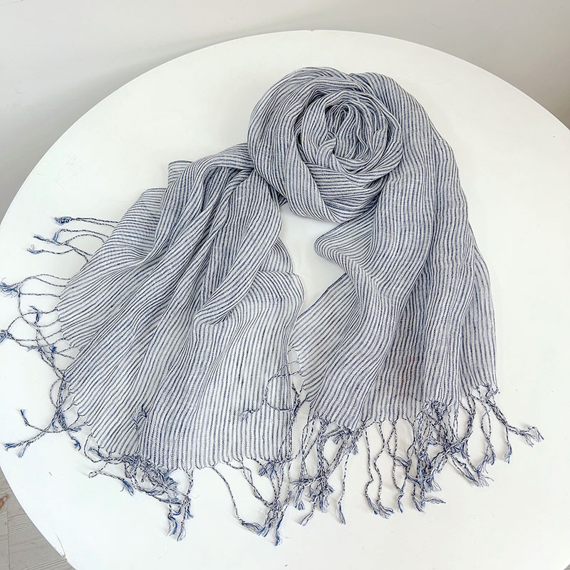 Retro Stripe 100% Linen scarf  – обзор и цена Ascot Neck Scarf