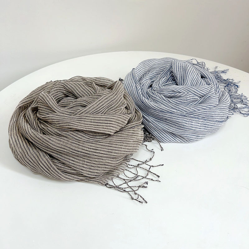 Retro Stripe 100% Linen scarf  – обзор и цена Ascot Neck Scarf