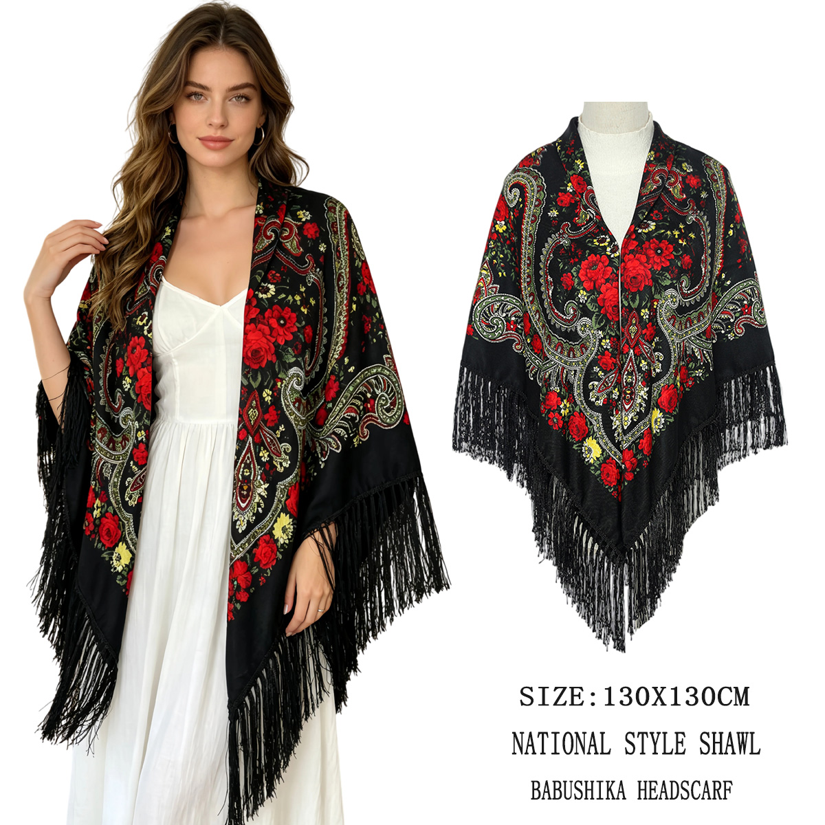 130cm New Russian Square Scarf – обзор и цена Woven Scarf Blanket