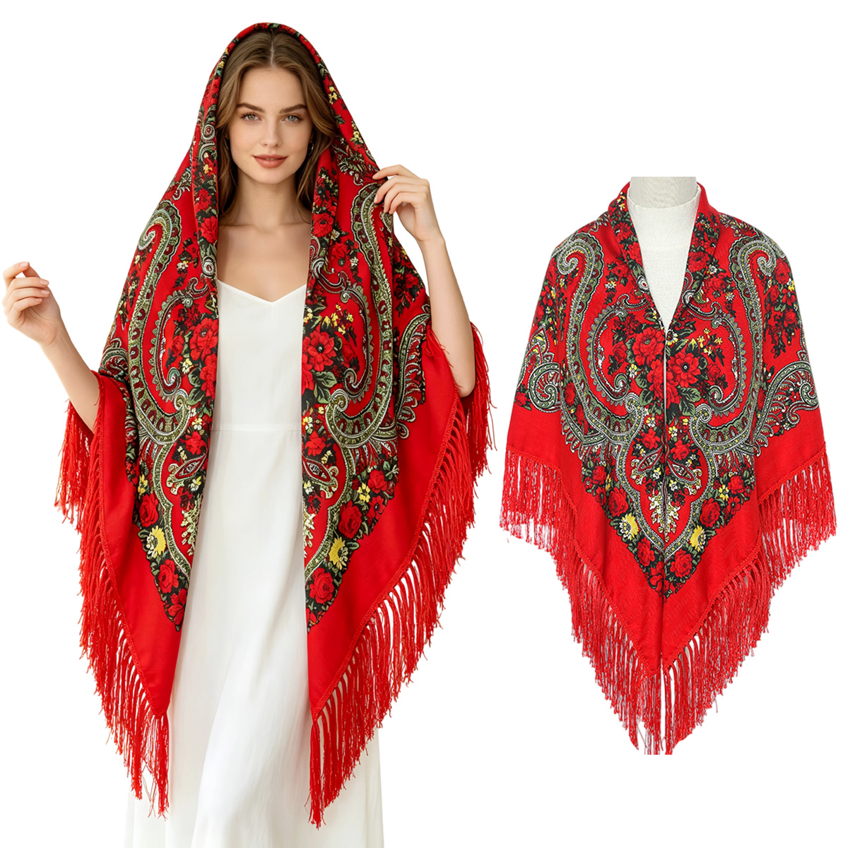 130cm New Russian Square Scarf – обзор и цена Woven Scarf Blanket