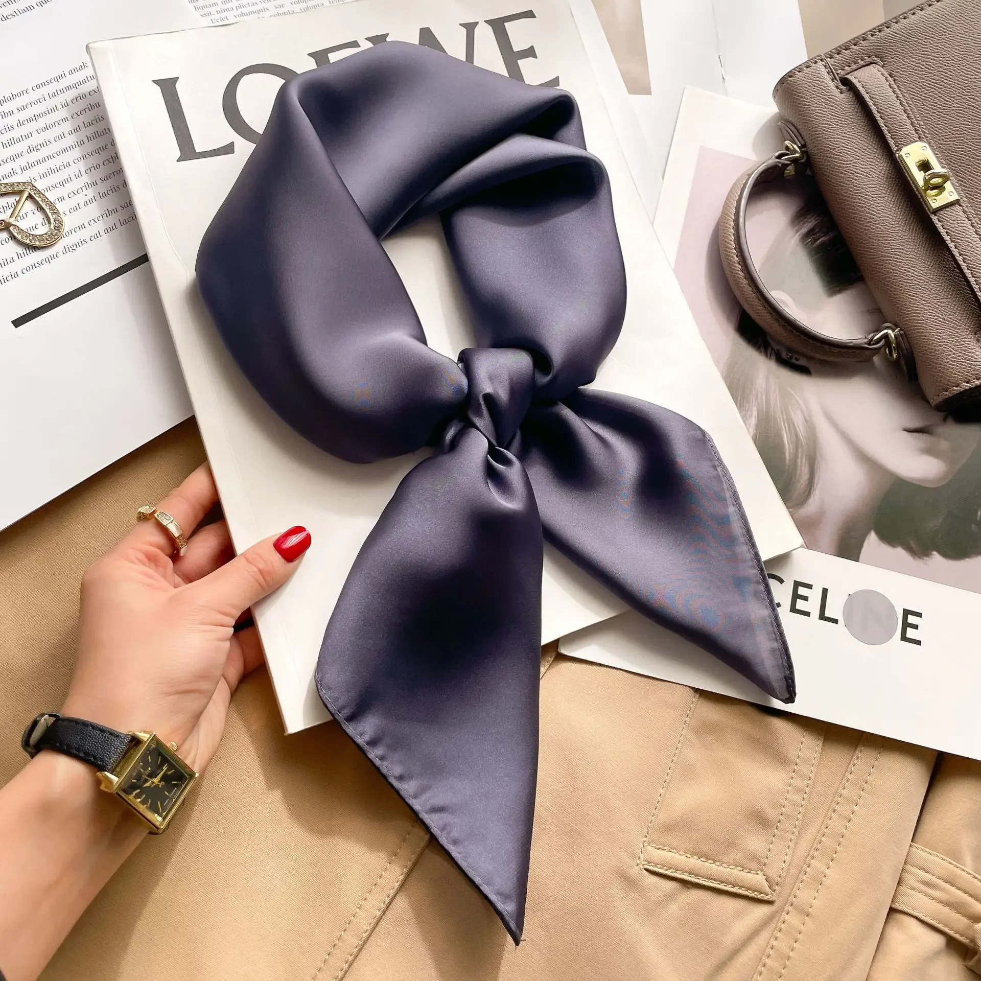 70cm Solid Colors Neckerchief  – обзор и цена Scarf Silk Square