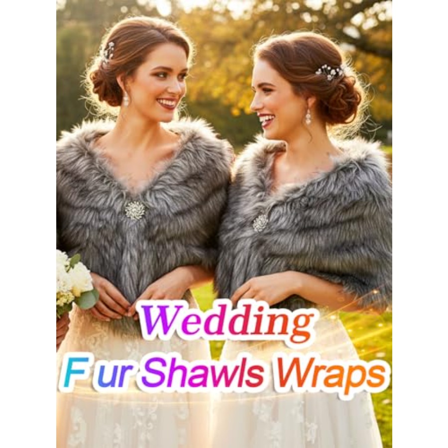 Aukmla Women's Wedding Fur Wra – обзор и цена Stole Wedding Shawl