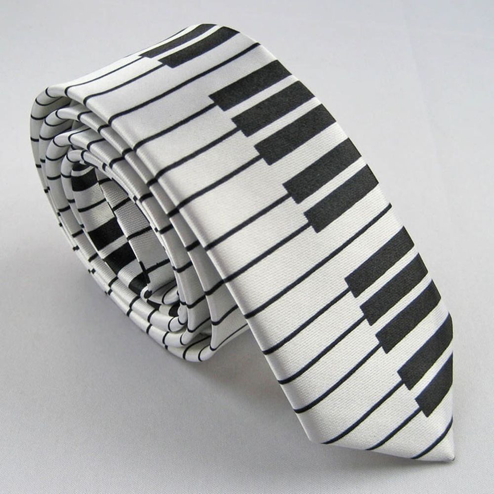 Skinny Piano Black & White Men – обзор и цена Skinny Tie Men