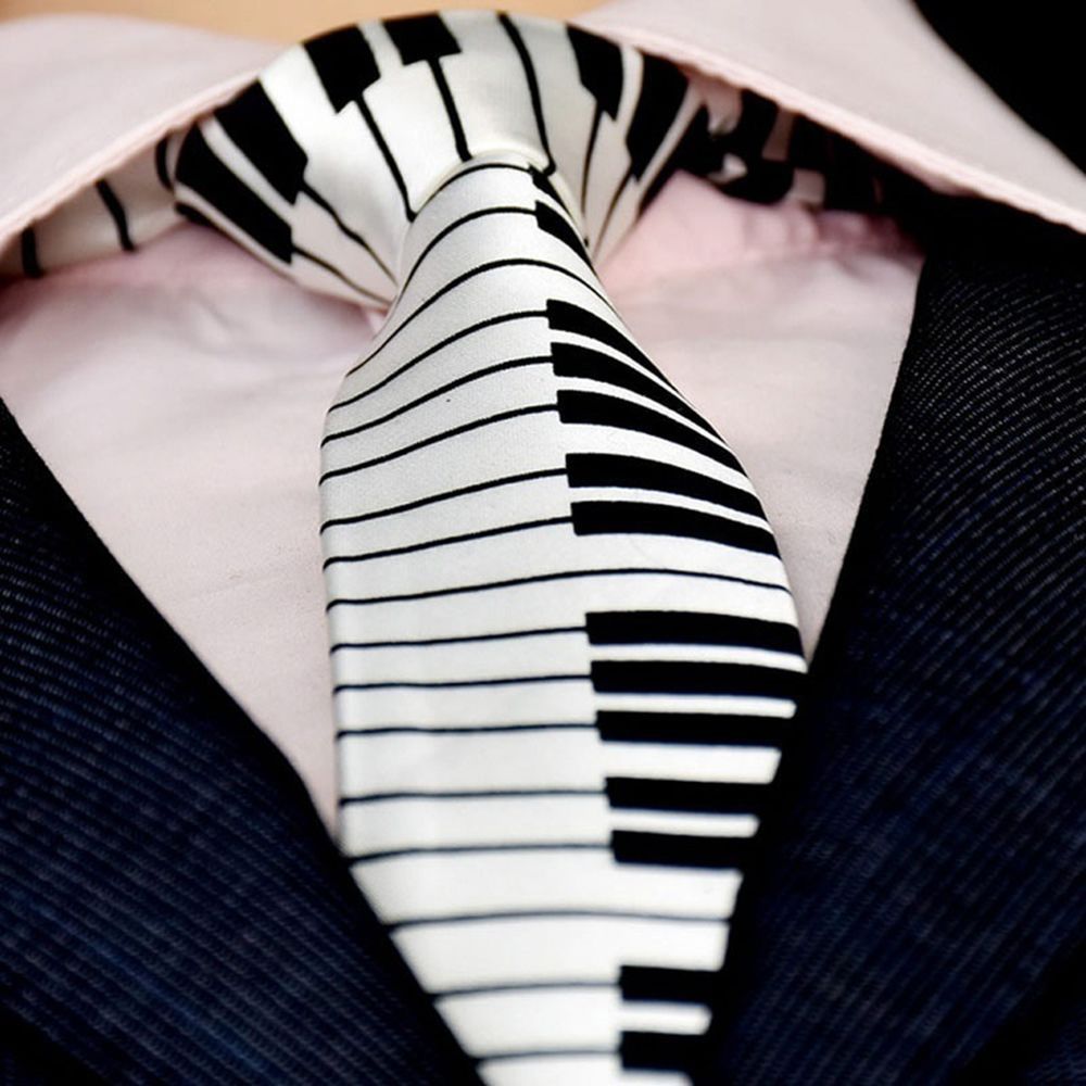 Skinny Piano Black & White Men – обзор и цена Skinny Tie Men