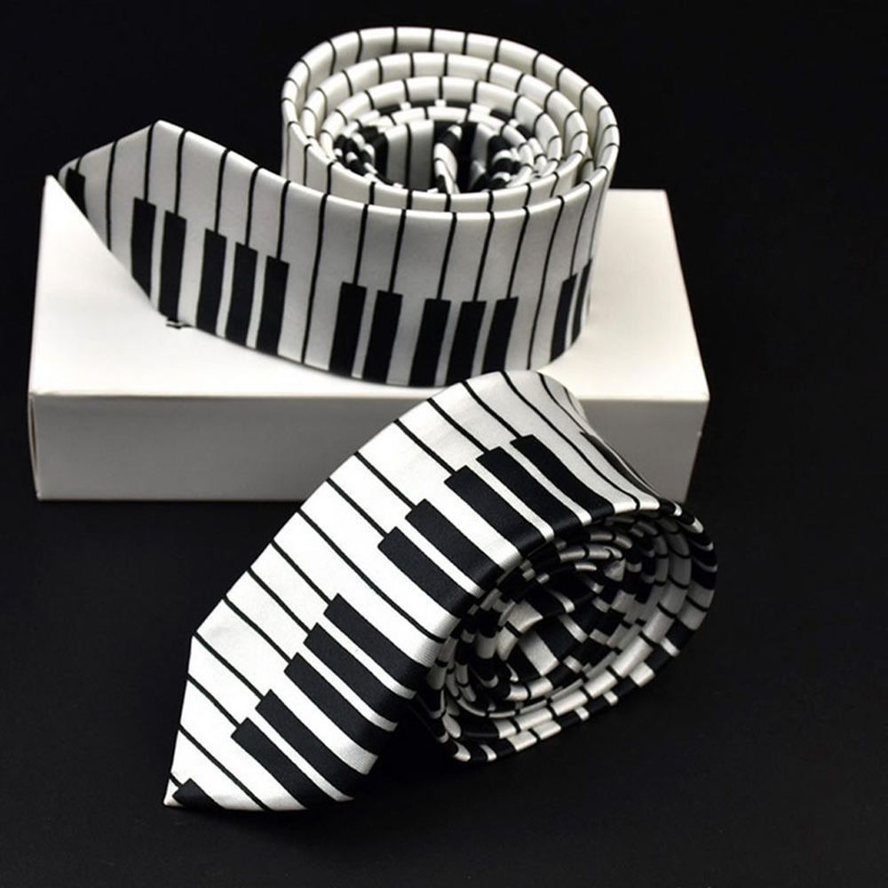 Skinny Piano Black & White Men – обзор и цена Skinny Tie Men