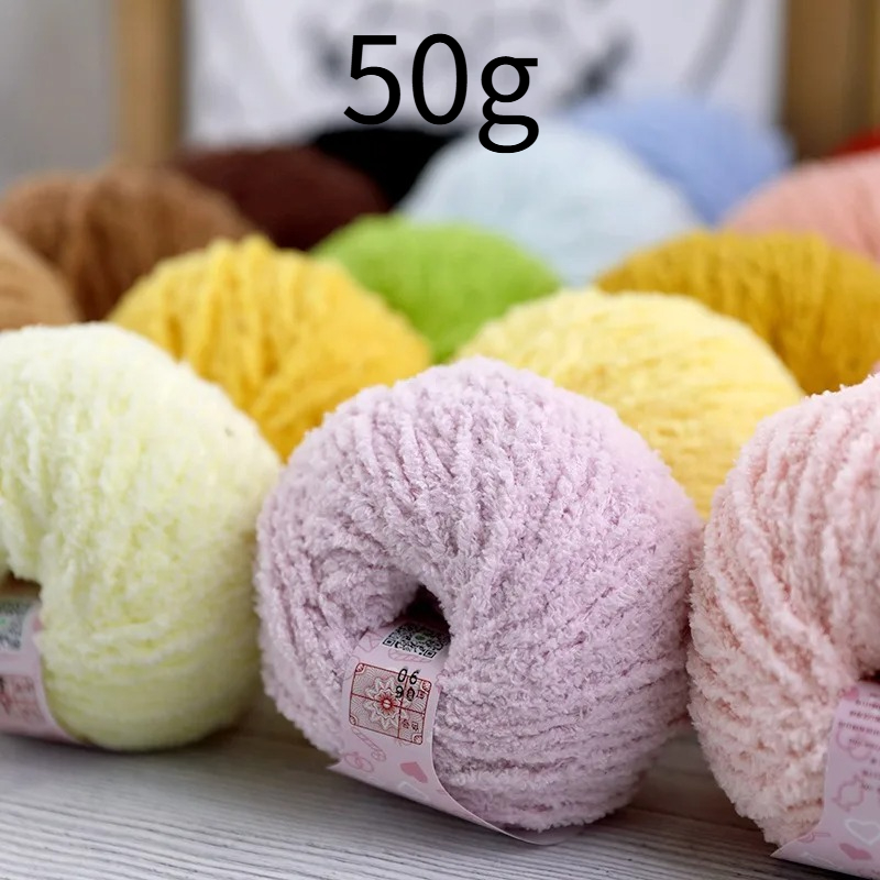 50g Short Plush Yarn 70m, DIY  – обзор и цена Woven Scarf Blanket
