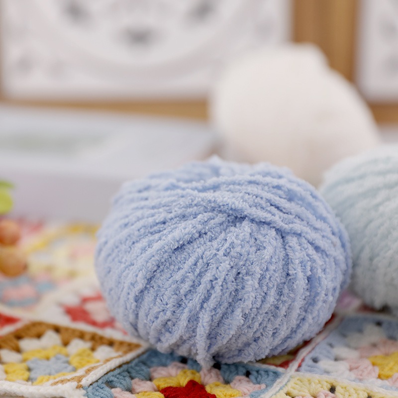 50g Short Plush Yarn 70m, DIY  – обзор и цена Woven Scarf Blanket
