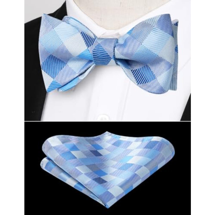 Bow Ties for Men Check Plaid S – обзор и цена Handkerchief Cotton Men