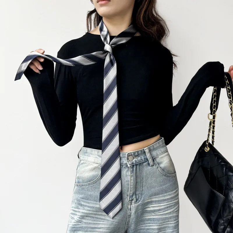 2026 South Korea Dongdaemun St – обзор и цена Silk Tie Striped