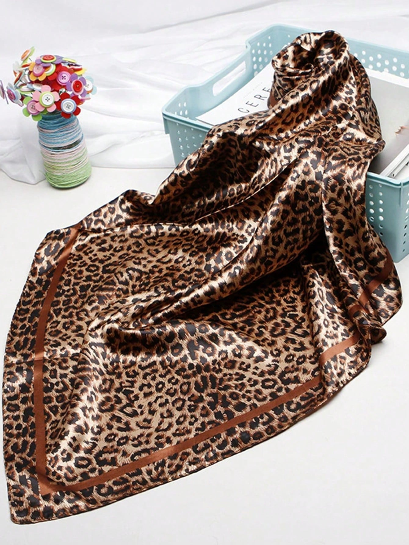 90cm Leopard Print Neckerchief – обзор и цена Scarf Silk Square