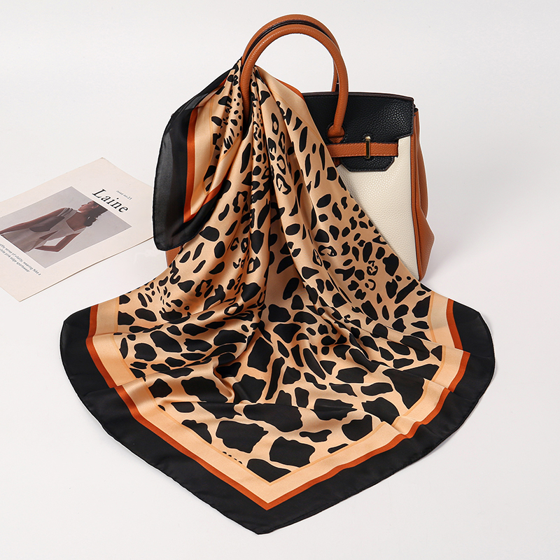 70*70cm Silk Scarf Women leopa – обзор и цена Ascot Neck Scarf