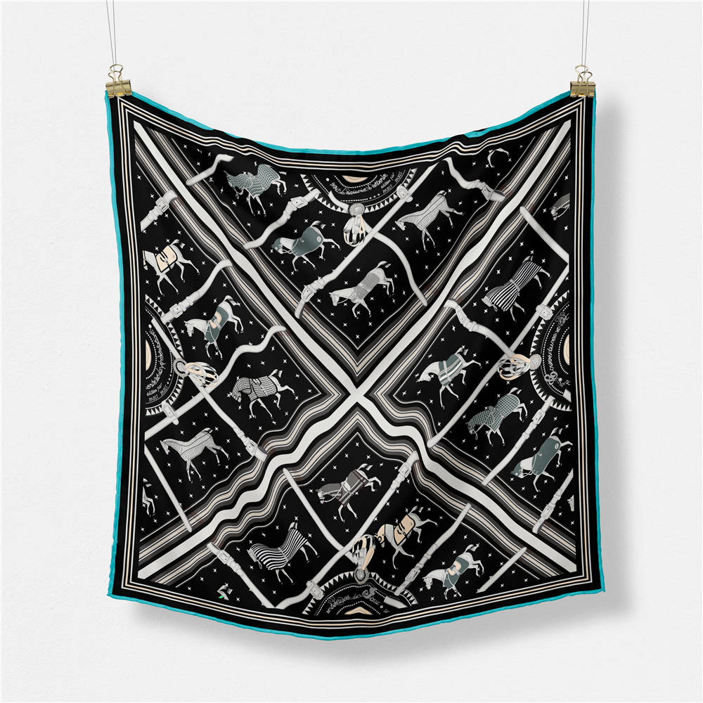 53CM Brand Small Plaid Horse P – обзор и цена Scarf Silk Square