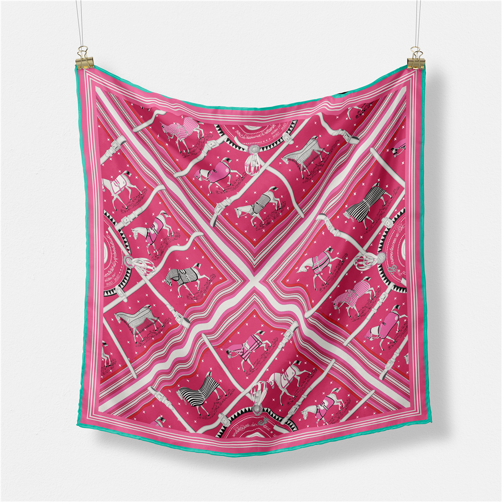53CM Brand Small Plaid Horse P – обзор и цена Scarf Silk Square