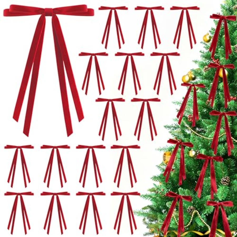 24 Pcs Christmas Bows for Tree – обзор и цена Bow Tie Pre Tied