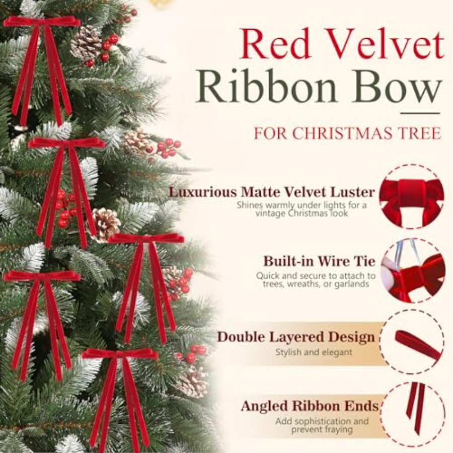 24 Pcs Christmas Bows for Tree – обзор и цена Bow Tie Pre Tied