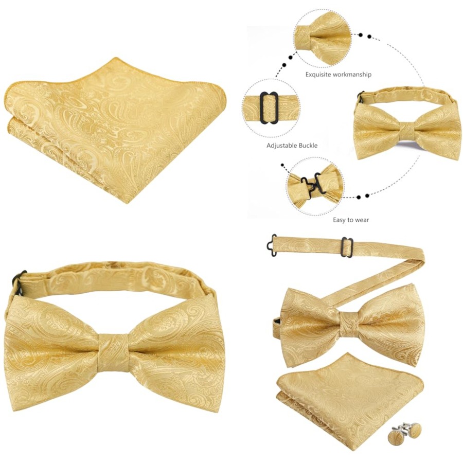 Mens Paisley Bow Tie, Pocket S – обзор и цена Pocket Square Set