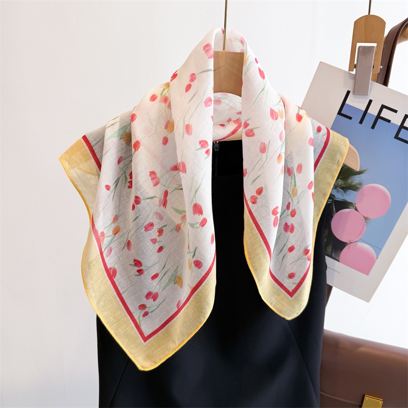 50cm Cotton Linen Square Scarf – обзор и цена Bandana Cotton