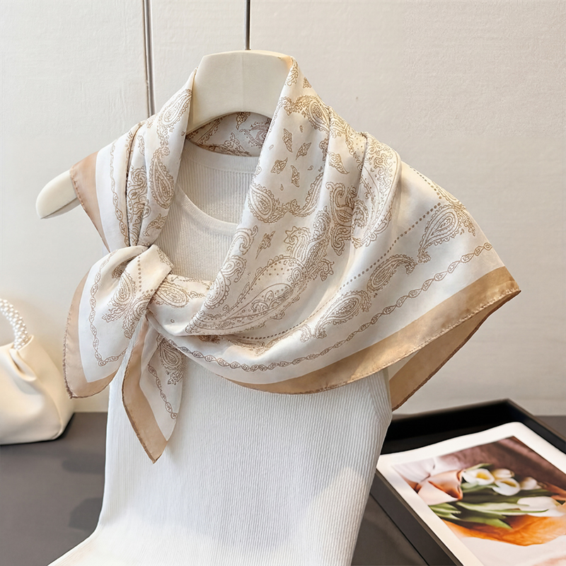 Vintage Beige Paisley Print Sq – обзор и цена Scarf Silk Square