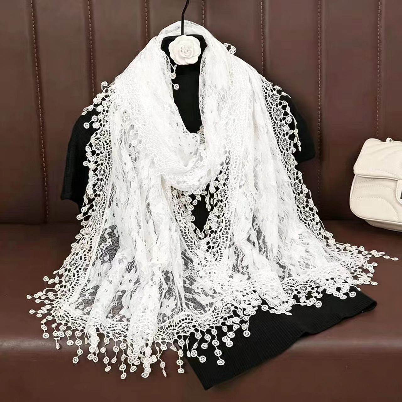 New Embroidery Lace Scarf Shaw – обзор и цена Stole Wedding Shawl