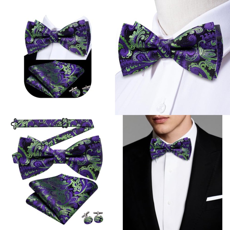 Mens Paisley Striped Bowtie Se – обзор и цена Silk Tie Striped