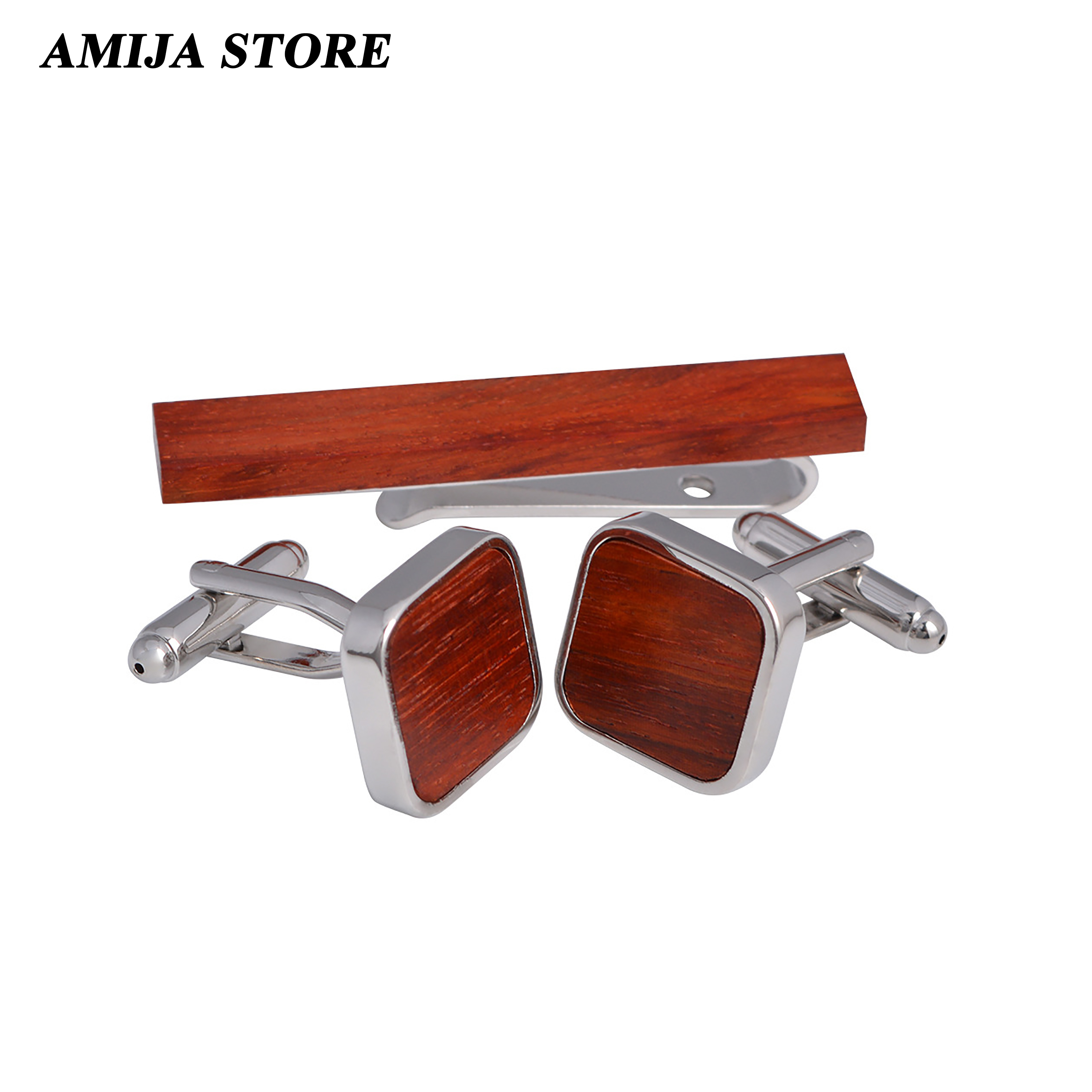 High Quality Wooden Cufflinks  – обзор и цена Tie Bar Set Gift