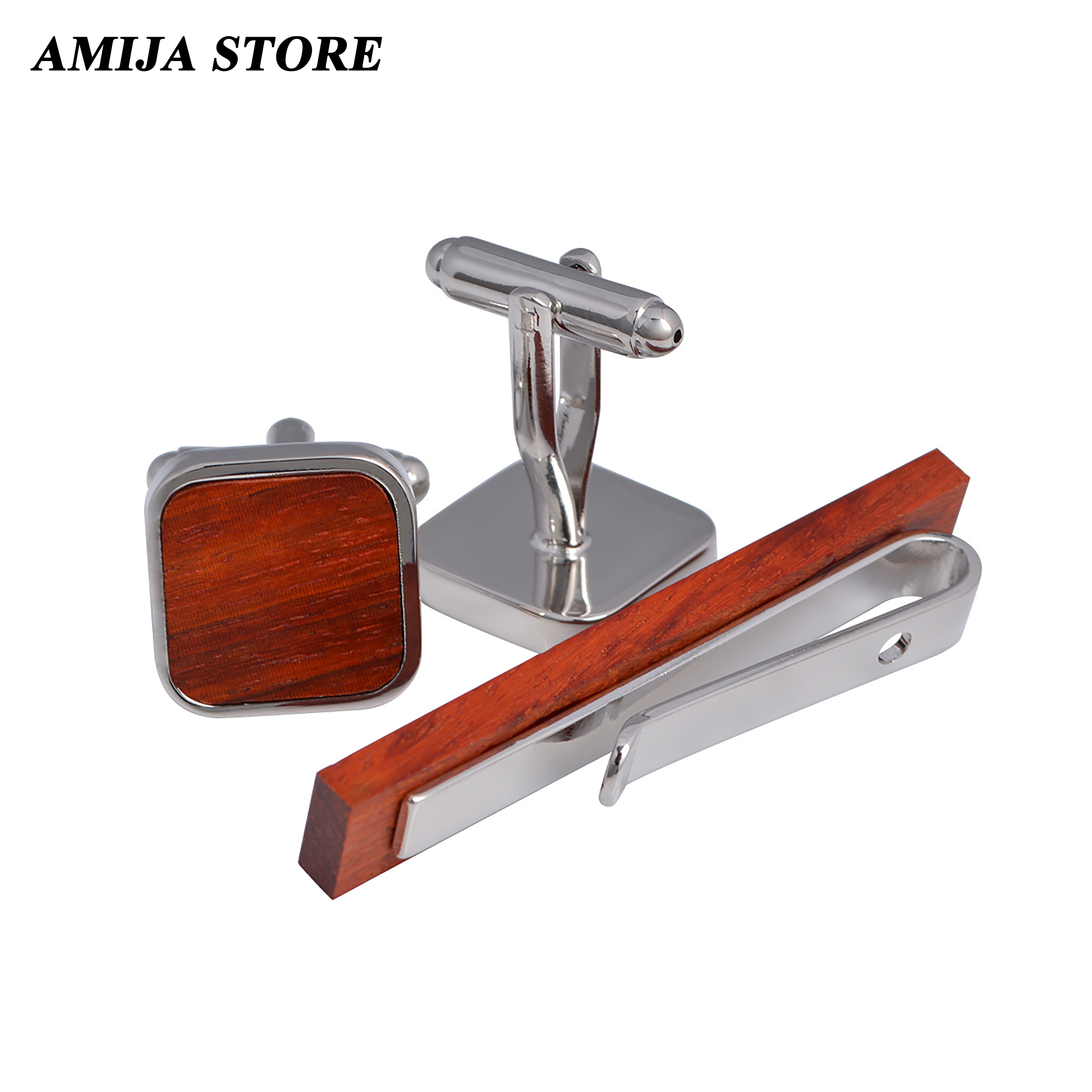 High Quality Wooden Cufflinks  – обзор и цена Tie Bar Set Gift