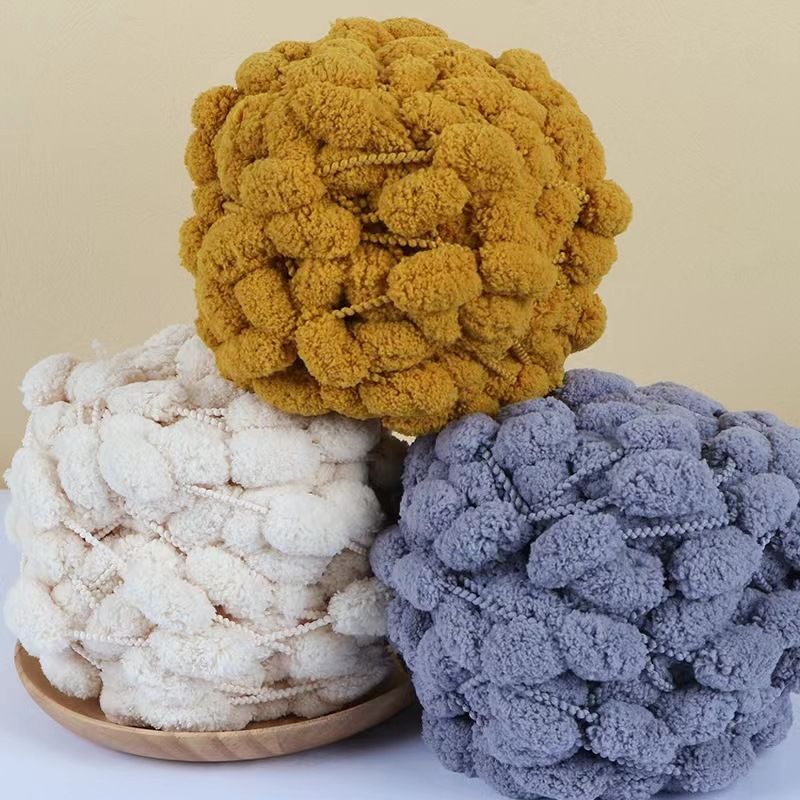 130G/Roll Pompom Yarn Mixed Co – обзор и цена Woven Scarf Blanket