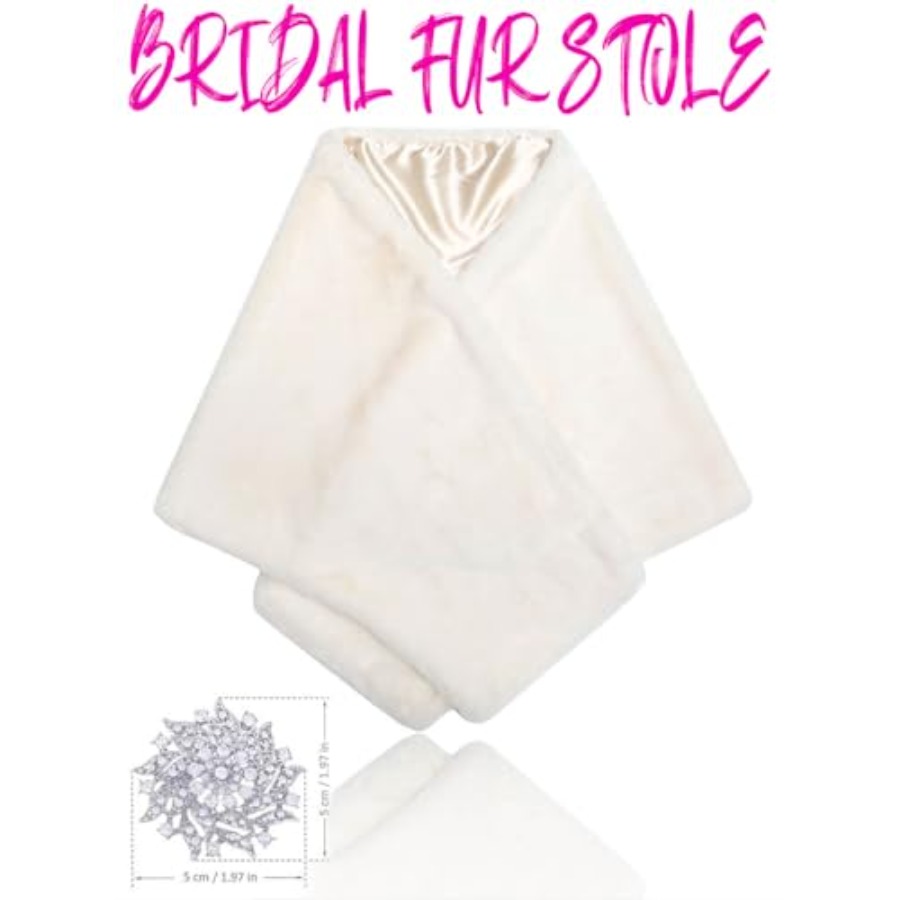 Bride Wedding Faux Fur Shawls  – обзор и цена Stole Wedding Shawl