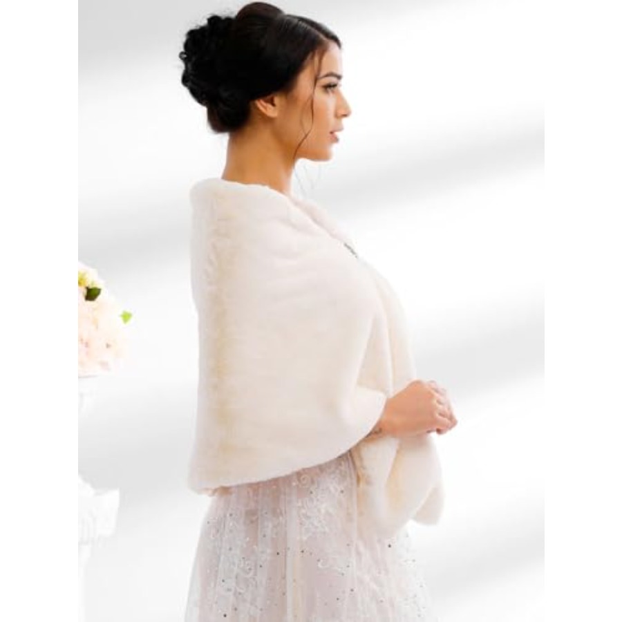 Bride Wedding Faux Fur Shawls  – обзор и цена Stole Wedding Shawl