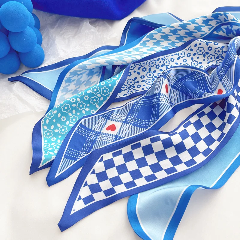 Klein blue silk scarf new chec – обзор и цена Silk Neck Scarf