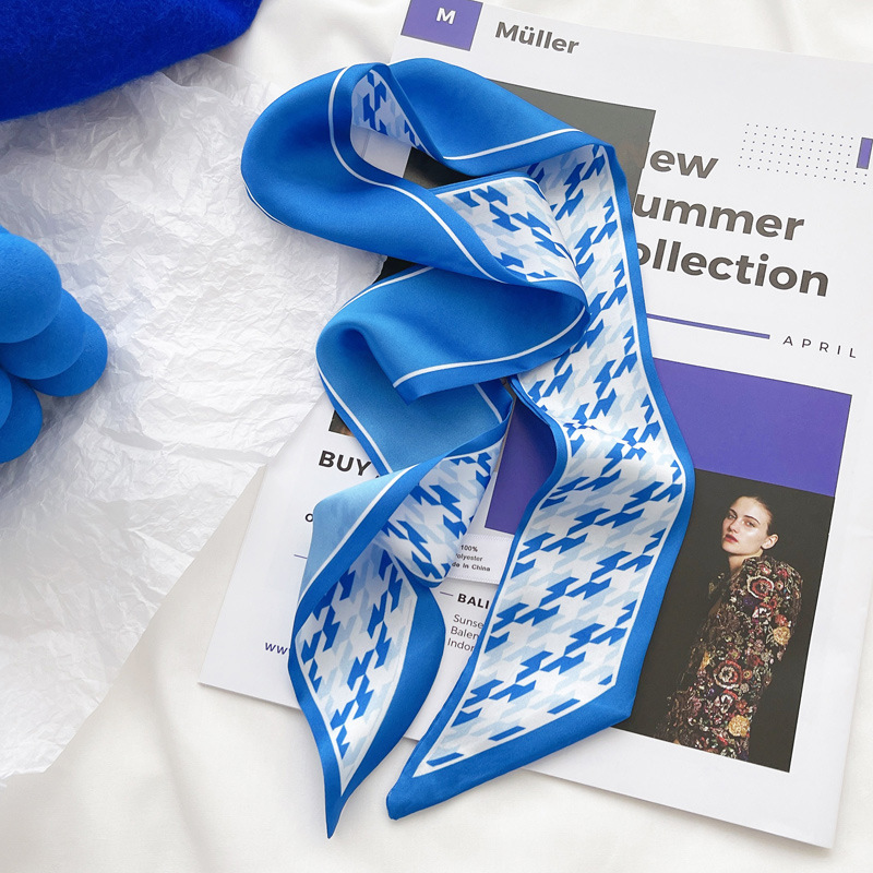 Klein blue silk scarf new chec – обзор и цена Silk Neck Scarf
